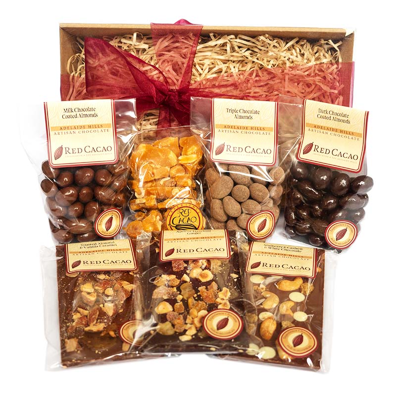 A selection of Red Cacao's favourite nut chocolates