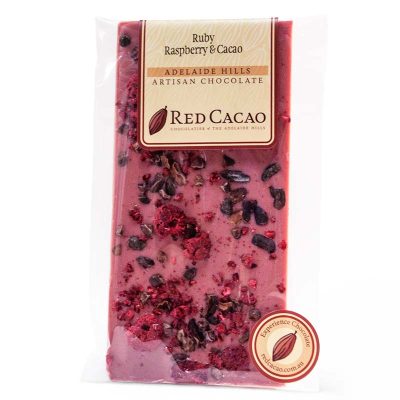 Ruby chocolate and raspberry block